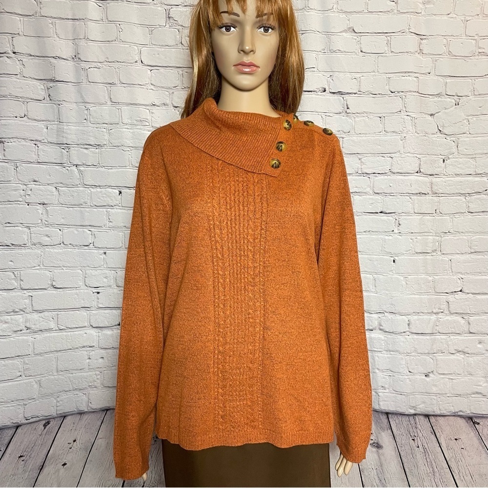 New Napa Valley Copper Brown Cowl Shoulder Brown Sweater Size L